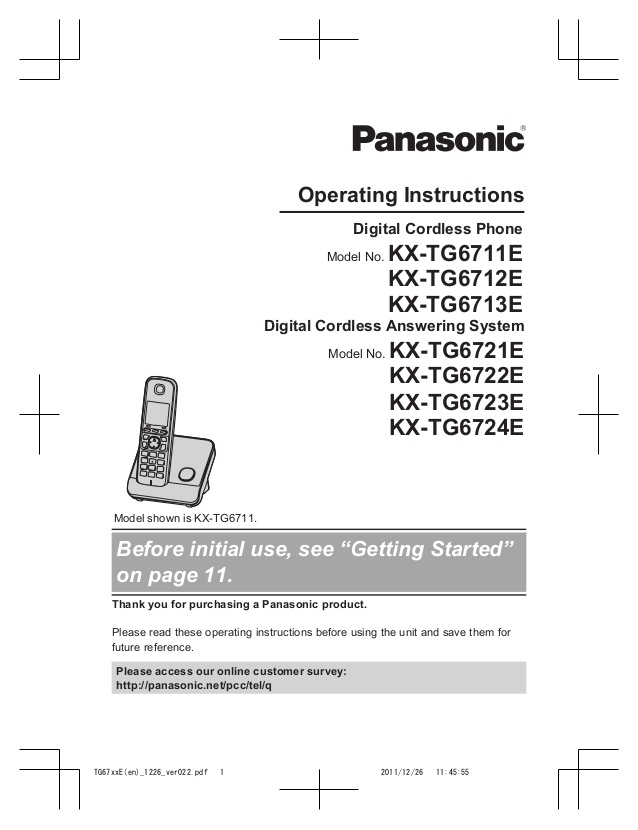 Panasonic kx tgd564m user manual